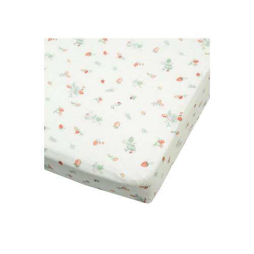 Muslin Fitted Crib Sheet - Strawberry Field