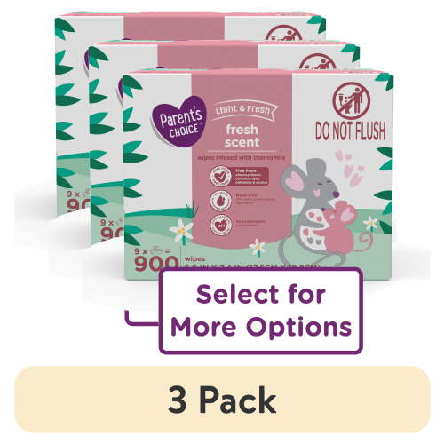 (3 pack) Parent's Choice Fresh Scent Baby Wipes (Select for More Options)