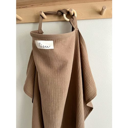 Nursing Cover for Baby Breastfeeding & Pumping | Multi Use Car Seat Stroller Cover | Breathable Soft Muslin Cotton | Breast Feeding Apron & Shawl by TISU (Pale Taupe) - Pale Taupe (neutral)