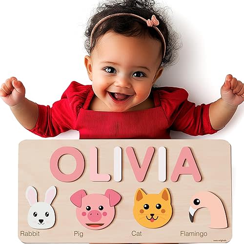 Montessori Toys for 0 1 2 Year Old, Girls 1st Birthday, Montessori Toy, Puzzle Name, Wooden Toys for 1 Year Old, 12 Month Toys, Toddler Puzzle
