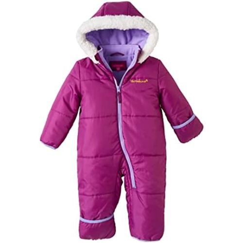 Pink Platinum Baby Girls' One-Piece Puffer Winter Snowsuit with Hood (Newborn & Infant)