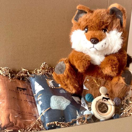 Baby Shower Gift Set Fox Baby Gift Newborn Essential Bundle Baby Registry Must Have Organic New Parent Present Woodland Nursery Care Package