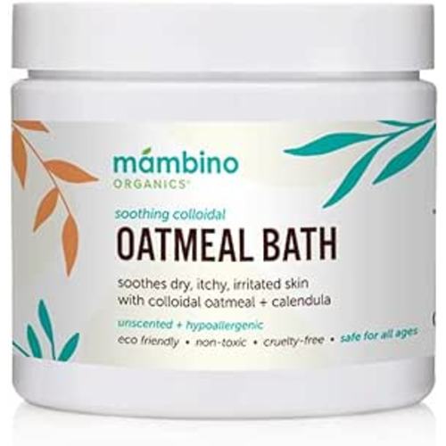 Organic Colloidal Oatmeal Bath Soak – 6 Oz. of Oatmeal Powder for Dry, Irritated, Itchy Skin Relief – Cruelty-Free & Vegan Bath Products for Adults Bath, Kids Bath, or Baby Bath by Mambino Organics
