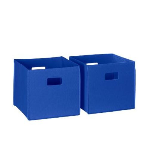 RiverRidge Kids' 2pc Collapsible Cube Fabric Storage Bins with Handles for Playroom Organization