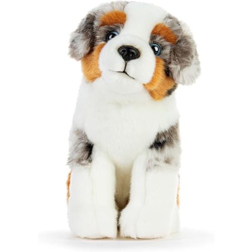 DEMDACO Australian Shepherd White and Grey 9 x 7.5 x 5 Inch Soft Plush Stuffed Animal