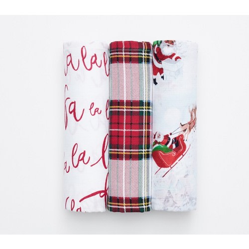 My First Christmas Organic Muslin Swaddle Set