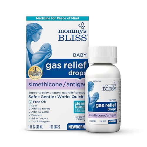 Mommy's Bliss Gas Relief Drops Bottle, Simethicone Drops for Infants, Relieves Stomach Discomfort, Safe & Gentle, Ginger Flavor, 1 Fl Oz (Pack of 1)