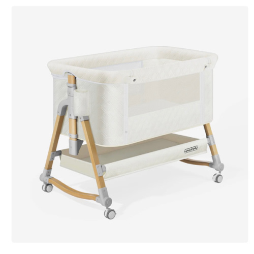 HARPPA Cuddly 3-in-1 Baby Bassinet Bedside Sleeper for Reflux | Attaches to Bed, Adjustable 5 Heights, Non-Toxic & CPSC Certified | Sturdy Aluminum Frame, Portable Wheels, Tool-Free Setup, Gentle Rocking | Perfect for Newborns, Infants, Small Spaces & Saf