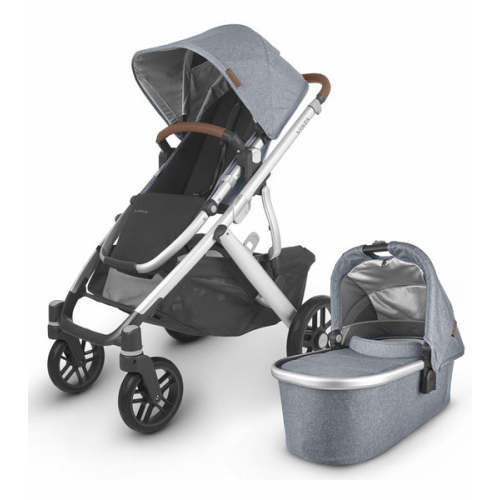UPPAbaby Vista V2 Stroller - Gregory (Blue Melange/Silver/Saddle Leather) (Open box - NEW)