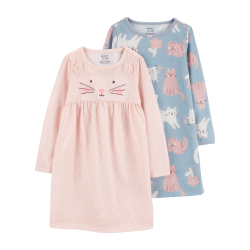 Kid Kid 2-Pack Cat Nightgowns - Carter's | Carter's