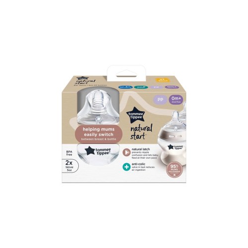 Tommee Tippee Natural Start Bottle, 150ml, 2-Pack