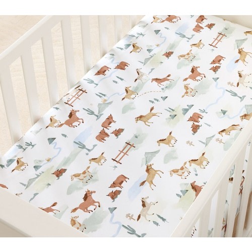 Carter Cowboy Organic Crib Fitted Sheet