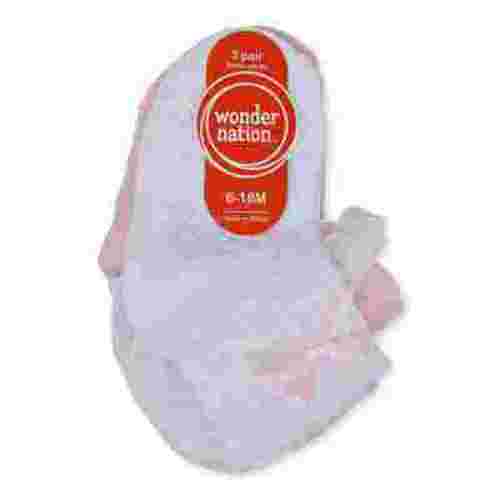 Wonder Nation Infant and Toddler Girls Dress Socks, 3 pair pack
