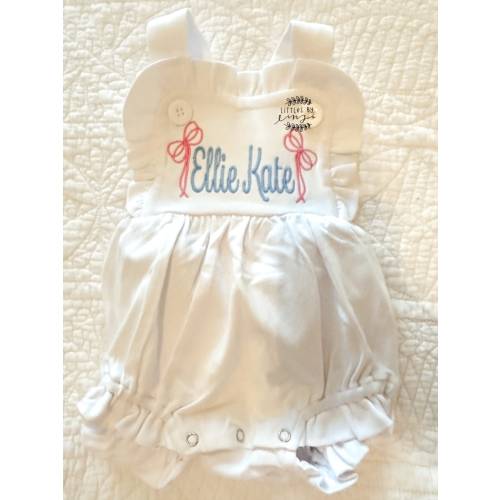 Baby Girl Outfit- Sunsuit - Baby Monogram dress - Baby Girl Bubble -Newborn baby gift
