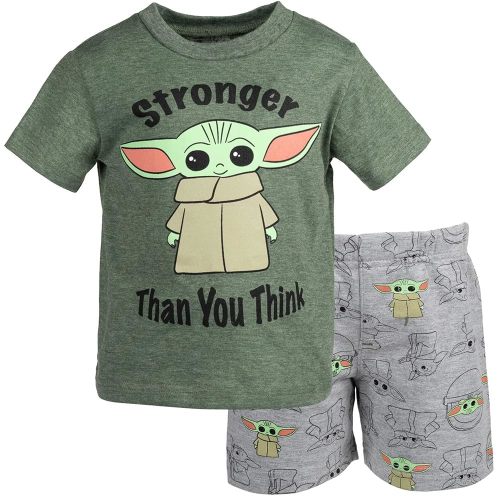 STAR WARS The Mandalorian The Child T-Shirt and French Terry Shorts Outfit Set Infant to Big Kid