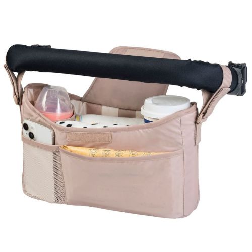 Tiny Twinkle Universal Baby Stroller Organizer Caddy, Beige Checkers