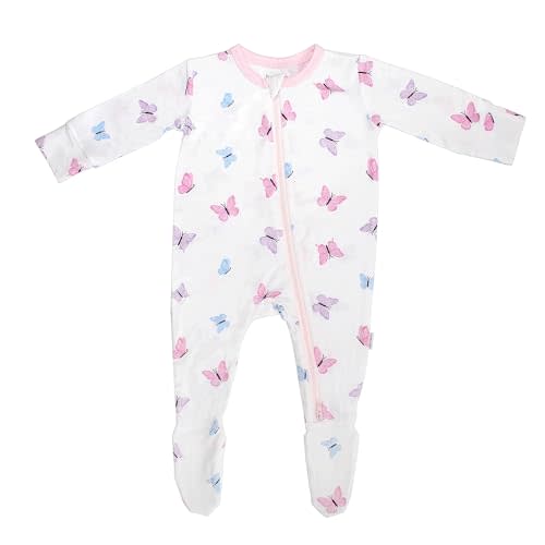 Soft Baby Bamboo Viscose Footie Pajamas, Zipper Closure, 0-24 Months