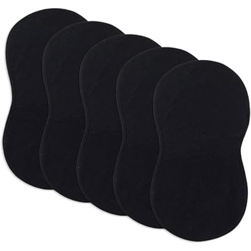 sleepyturtle Pack of 5,Baby Burp Cloths,Soft and Absorbent,Unisex,Easy to Use (Black)