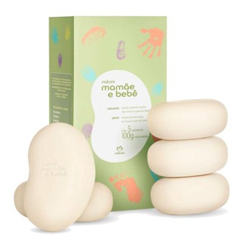 natura - Linha Mamae e Bebe - Kit de Sabonetes em Barra Tradicional 5 x 100 Gr - (Mom & baby Collection - Classic Bar Soap Set 5 x Net 3.53 Oz)