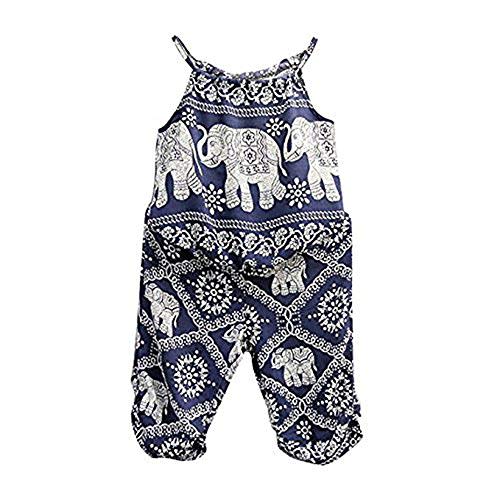2Pcs/Set Kids Baby Girls Jumpsuit Romper, Elephant Straps Tops+Harem Pants Outfit