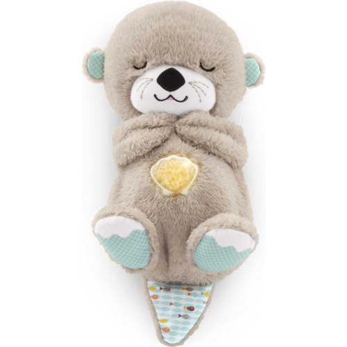 Children's Day 25cm Otter Plush Toy, Soothe 'n Snuggle Portable Sound Machine with Music Lights Breathing Motion, Soft Plush Gift for Newborns Infant