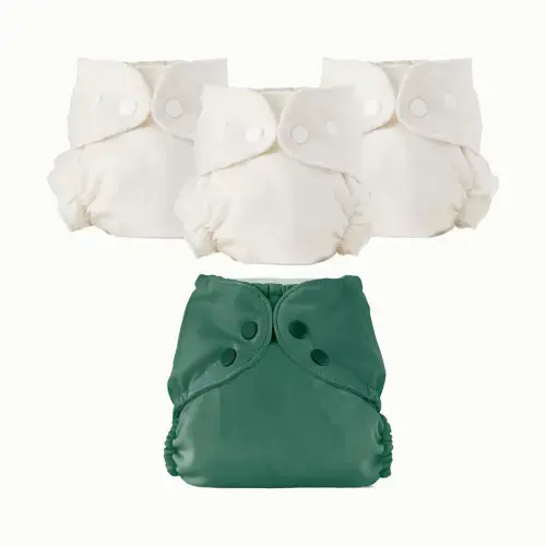 organic cloth diaper set 3 inner and 1 outer | size 1 forest