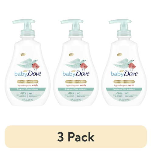 (3 pack) Baby Dove Tip to Toe Sensitive Hypoallergenic Liquid Body Wash, 13 fl oz