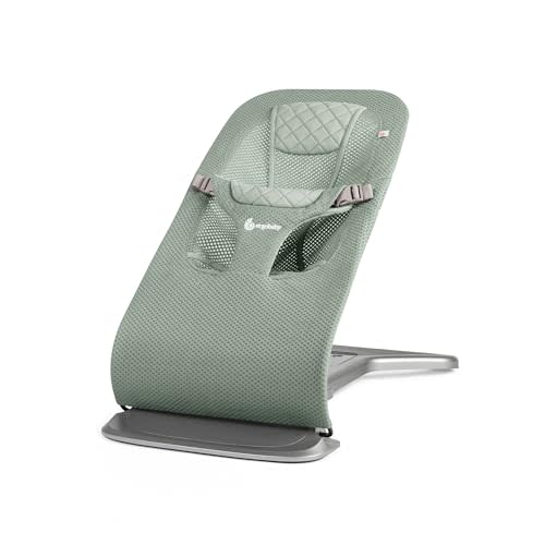 Ergobaby Evolve 3-in-1 Mesh Bouncer, Adjustable Multi Position Baby Bouncer Seat, Fits Newborn to Toddler, Sage Green Mesh