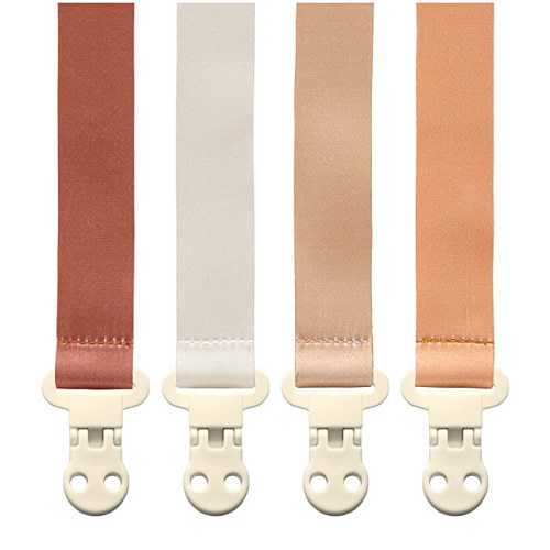 Baby Pacifier Clip Leash Soothie Holder Unisex for Girl or Boy 4 Pack Gift Set Universal Fit (Payton)