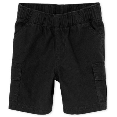 The Children's Place Toddler Boys Uniform Woven Pull On Cargo Shorts Black 4T