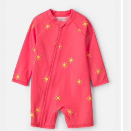 Vacation Long-Sleeve 1-Piece Rashguard Swimsuit