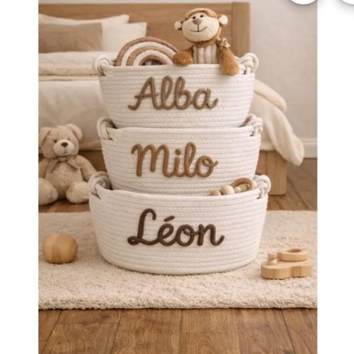 Personalized Basket for Baby and Child - Children's Storage Basket With Embroidered Name - Handmade Personalized Gift - Baby Storage Basket - Etsy