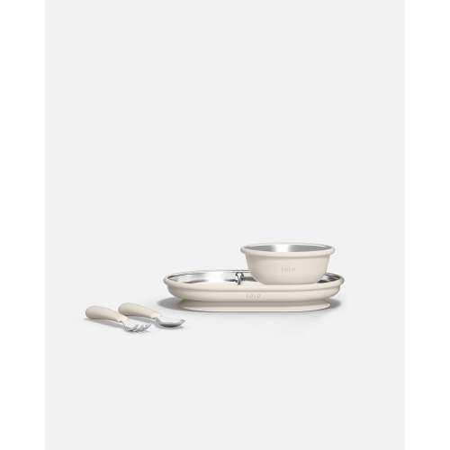 Stainless Mealtime Essentials - 4pc Set - Oatmeal