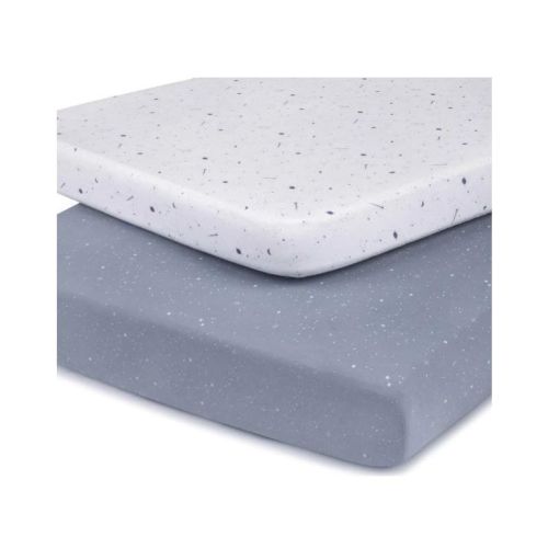 Ely's & Co. Baby Fitted Pack n Play - Mini Crib Sheet 100% Combed Jersey Cotton Blue for Baby Boy 2 Pack