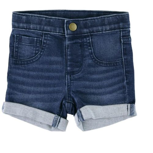 Rufflebutts Girls' Stretch Denim Shorts - Medium Wash, Size: 12-18m
