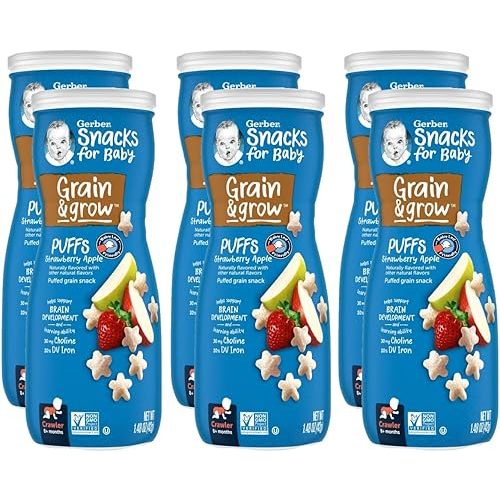 Gerber Baby Snacks Puffs, Strawberry Apple, 1.48 Ounce (Pack of 6)