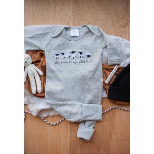 Baby Boy Outfit Gray Romper with handmade hat custom gender neutral coming home outfit baby shower gift Easter Bunny