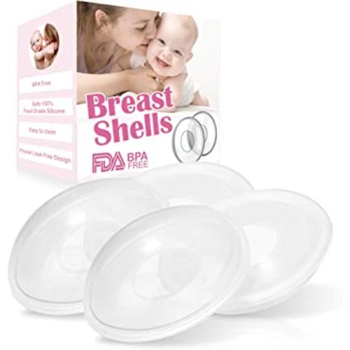 Breast Shells Milk Saver for Breastfeeding, 4 Pack BPA Free Breast Shield Nursing Cups Protect Sore Nipples Breast Milk Collection Shells