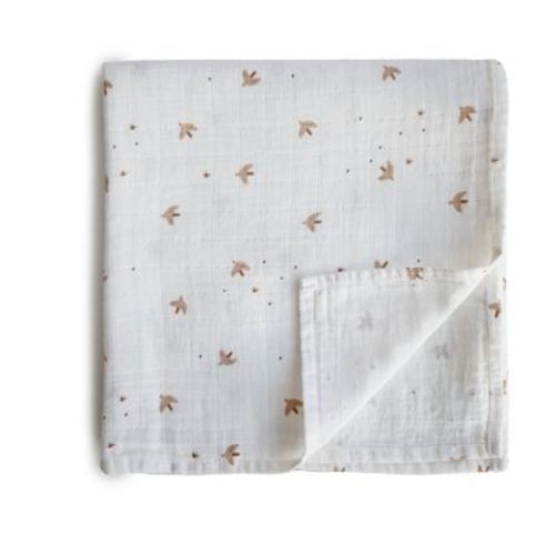 Organic Cotton Muslin Swaddle Blanket Sparrow One Size