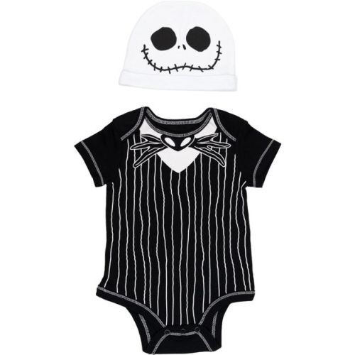 Disney Nightmare Before Christmas Jack Skellington Newborn Baby Boys Cuddly Cosplay Bodysuit and Hat 6-9 Months