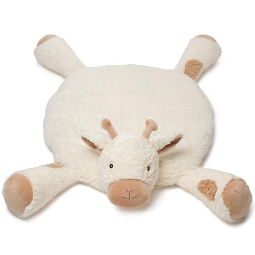 Bearington Lil' Lofty 30 Inch Giraffe Tummy Time Mat - Giraffe Baby Blanket - Giraffe Pillow for Baby