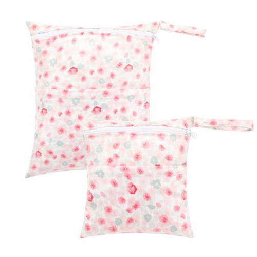 NoriNori 2pcs Wet Dry Bags,Waterproof Reusable Cloth Diaper Wet Dry Bags for Travel,Diapers,Dirty Gym Clothes and Toiletries
