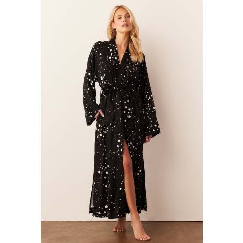 Kaia Kimono Robe | Black Stars – MASONgrey