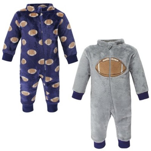 Hudson Baby Unisex Baby Fleece Jumpsuits, Coveralls, and Playsuits, Football, 0-3 Months