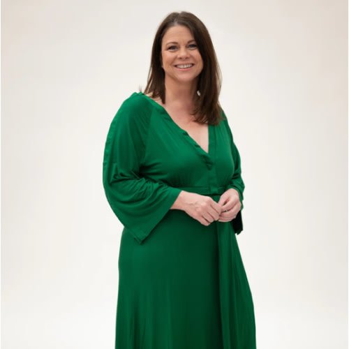 Amelia Labor & Postpartum Gown in Emerald – Lila