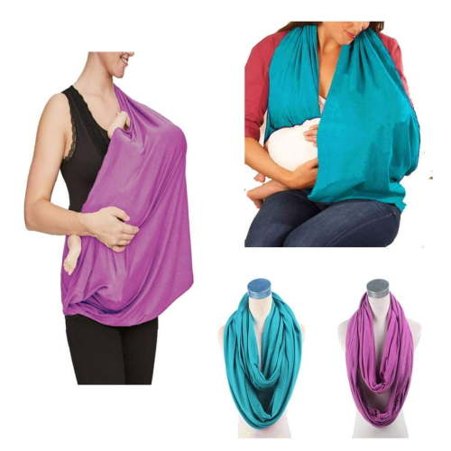 2 Pack Nursing Cover Breastfeeding Cover Breast Feeding Cover ups Infinity Scarf, Lightweight Soft Breathable Udder Cover Light car-seat Stroller Canopy mom Baby Essentials