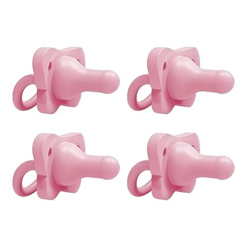 Dr. Brown's HappyPaci 100% Silicone Baby Pacifier, Contoured One-Piece Design, Blue, 0-6m, BPA-Free, 4 Pack