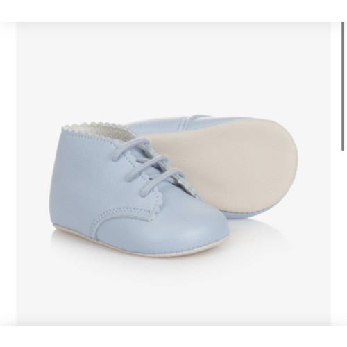 Early Days - Pale Blue Lace-Up Pre-Walker Shoes | Childrensalon