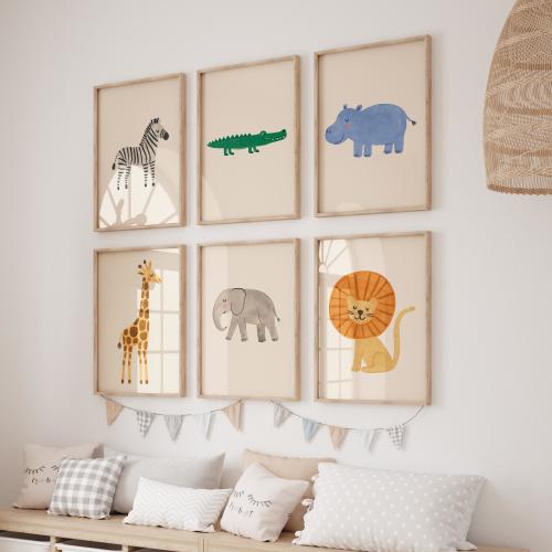 Digital Download: Safari Animals Bundle Digital Download | 14 Animal Prints Set | Kids Nursery Wall Art | African Animals Collection