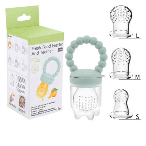 Baby Food Feeder Pacifier - Silicone Baby Fruit Feeder for Infant & Toddler, Fresh Food Nibbler with Safe Lock, Teething Gum Soother, BPA-Free, Easy Clean, Soft Silicone Baby Feeding Tool